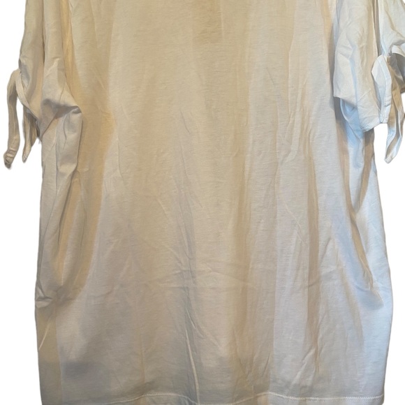 Michael Kors White Short Sleeve with Tie V Neck T-shirt - Picture 7 of 11
